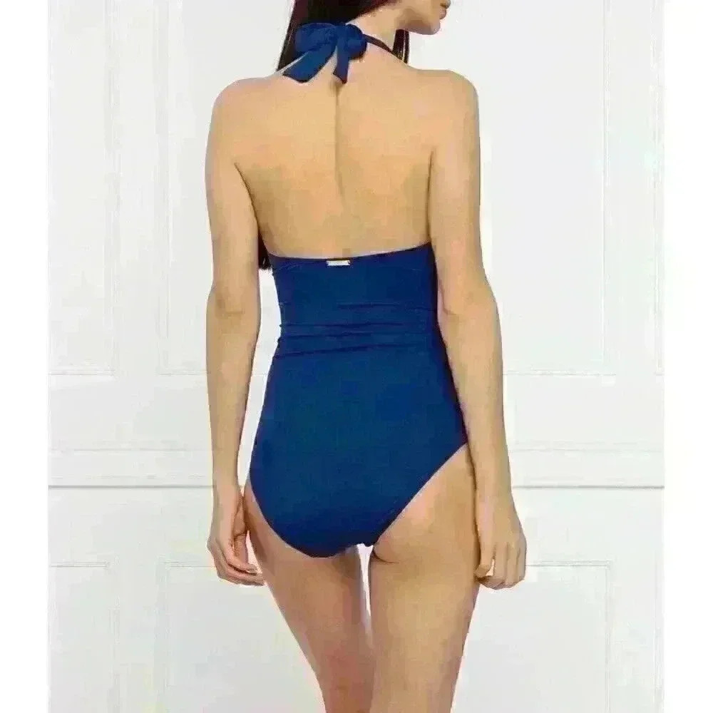 NEW! Lauren Ralph Lauren Women's 12 Halter One-Piece Swimsuit NWT $118 - Picture 4 of 5